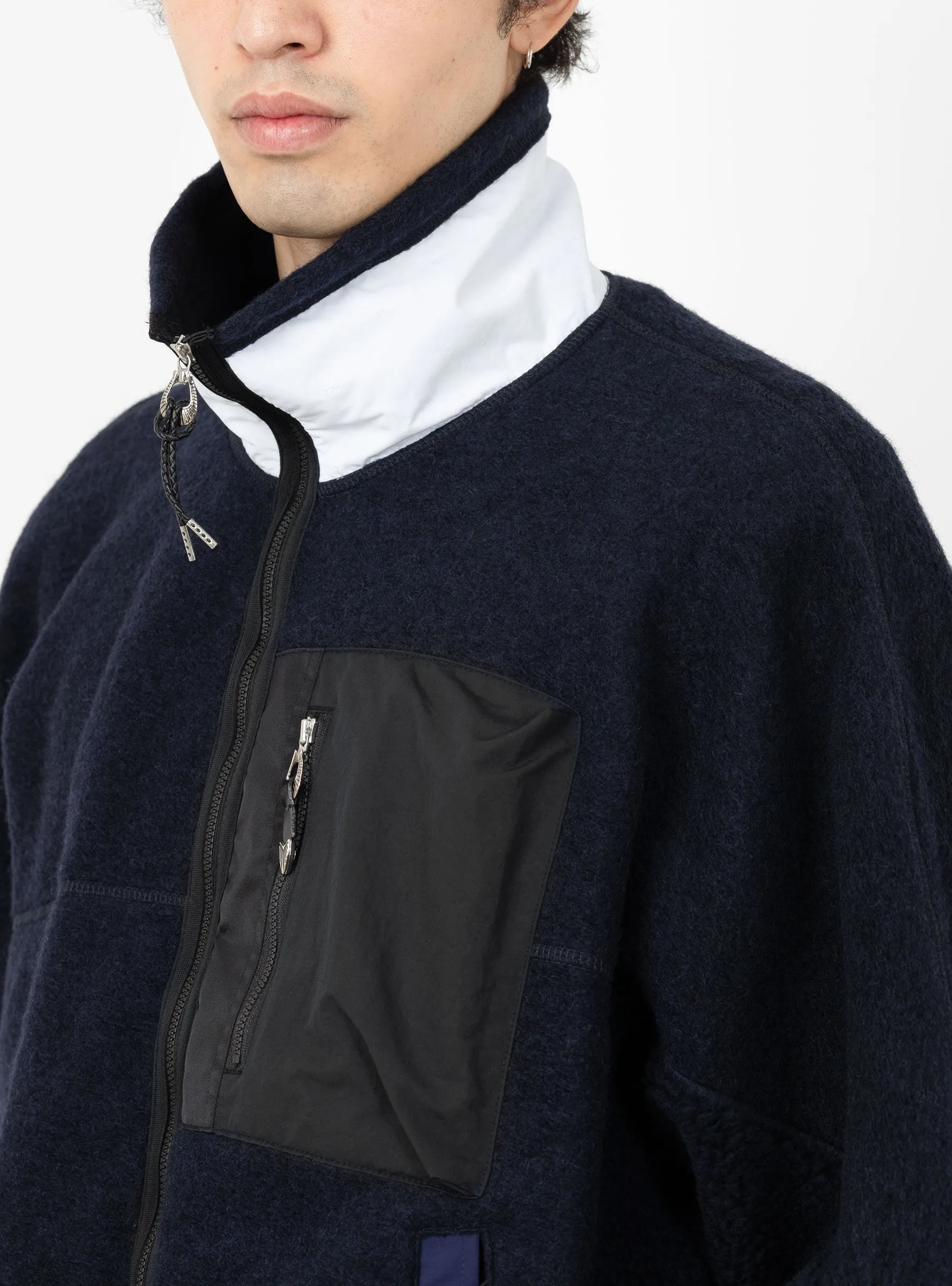 Wool Jersey Blouson Navy