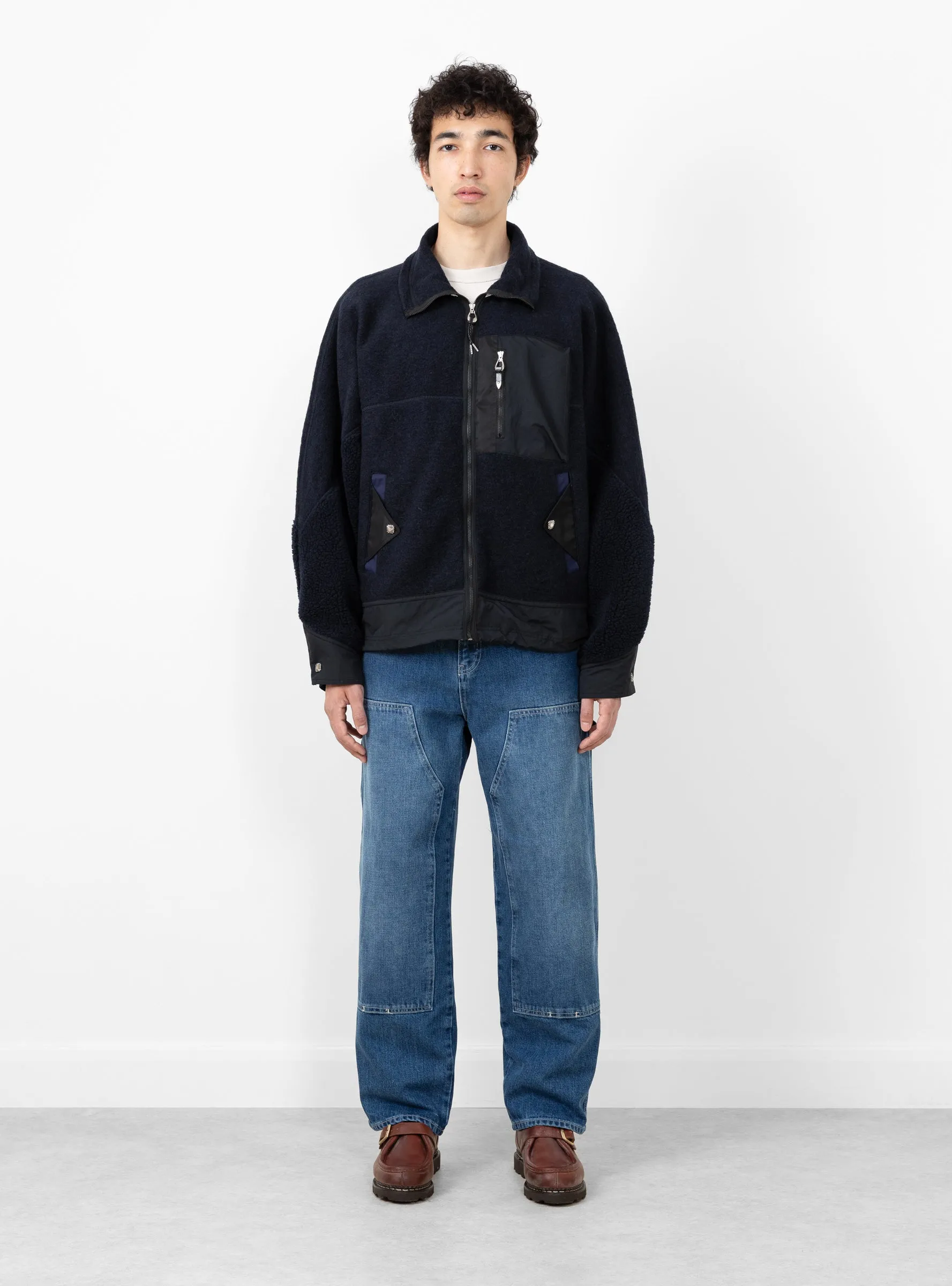 Wool Jersey Blouson Navy