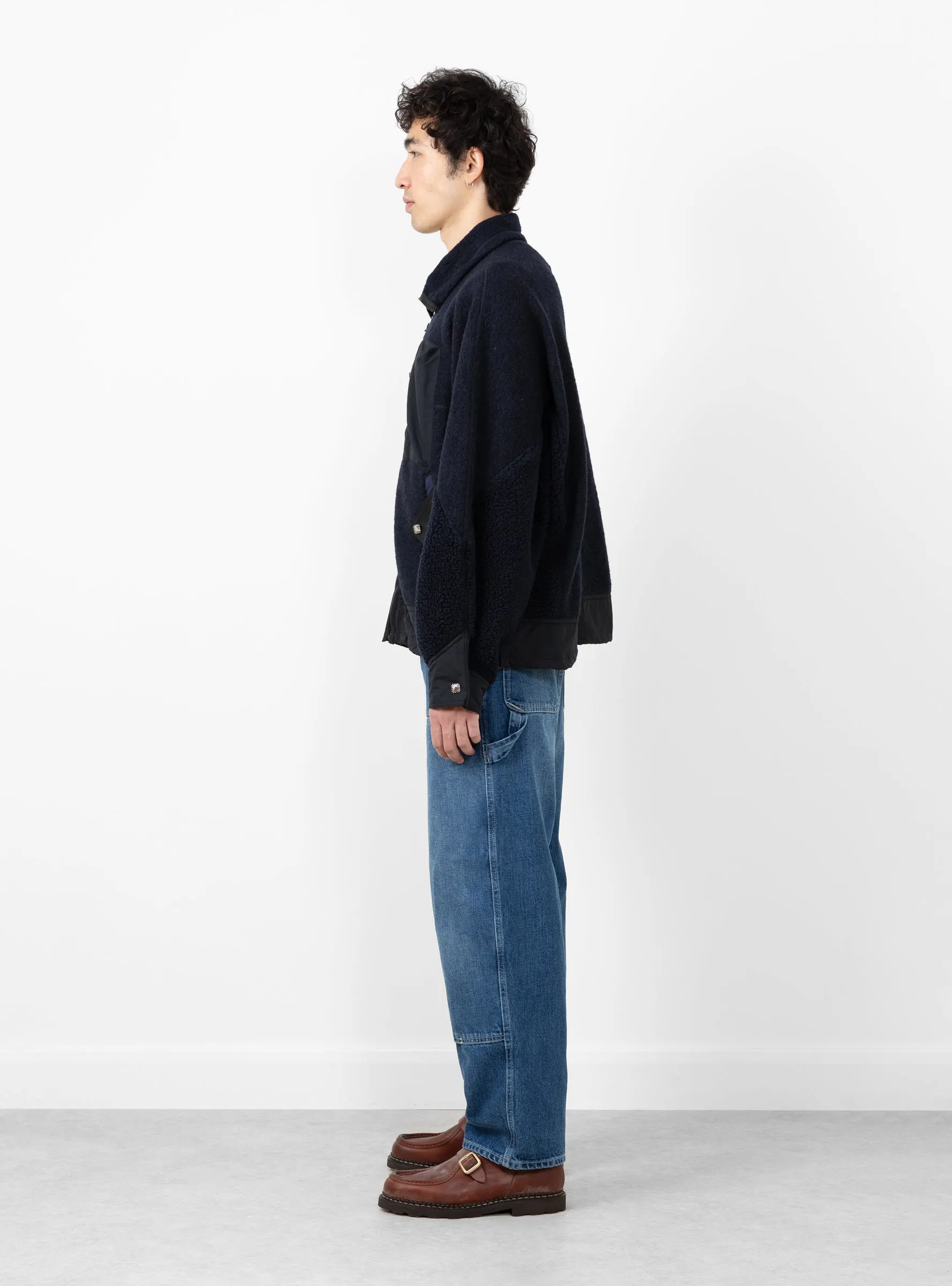 Wool Jersey Blouson Navy