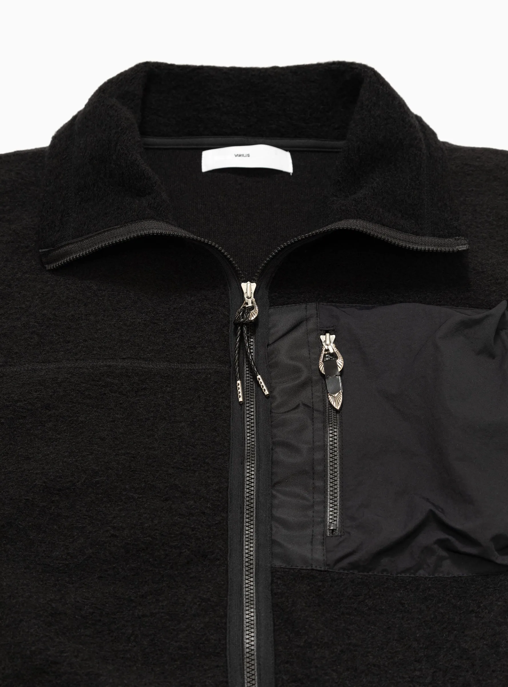 Wool Jersey Vest Jacket Black