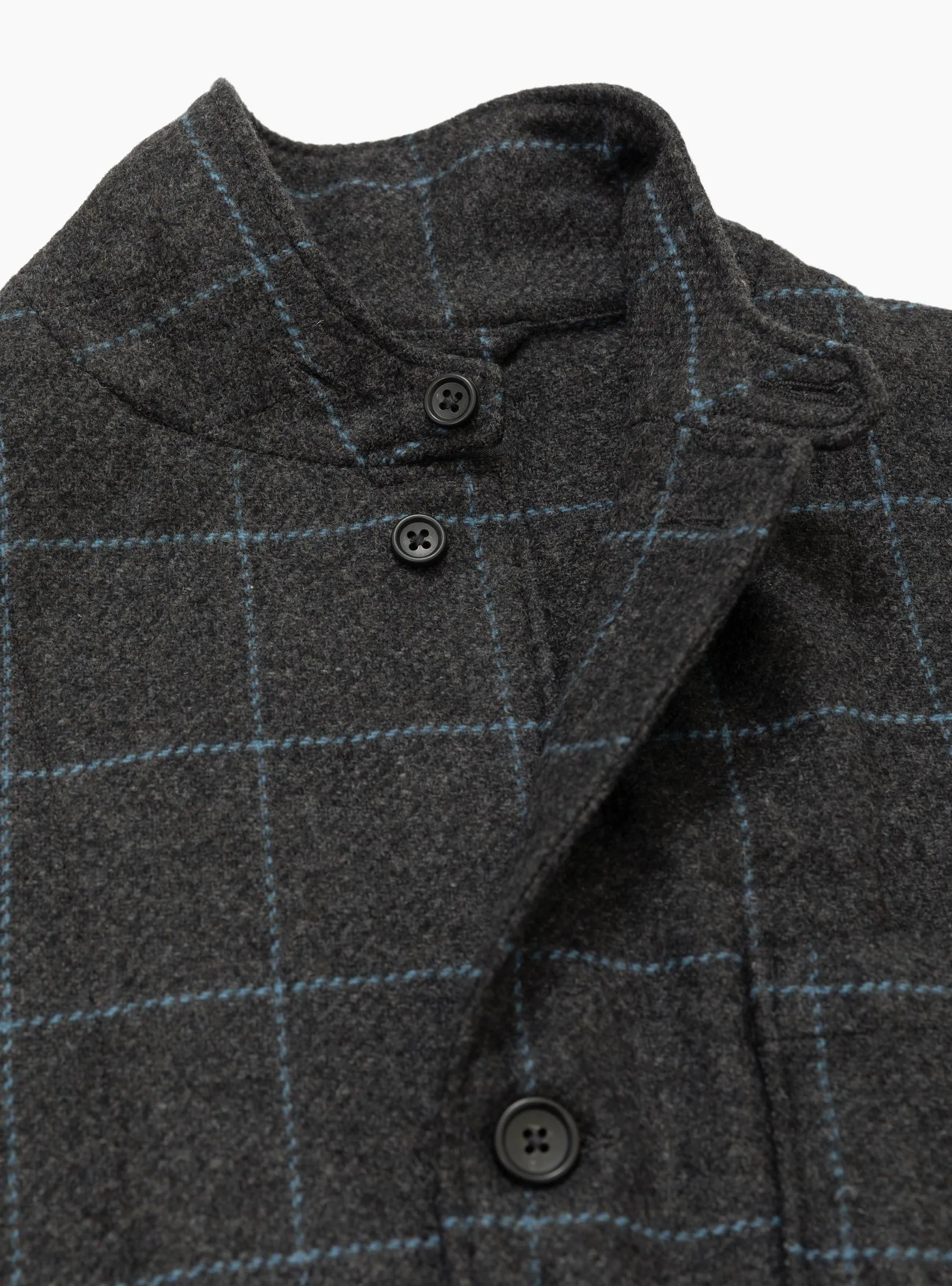 Wool Windowpane Loiter Jacket Charcoal