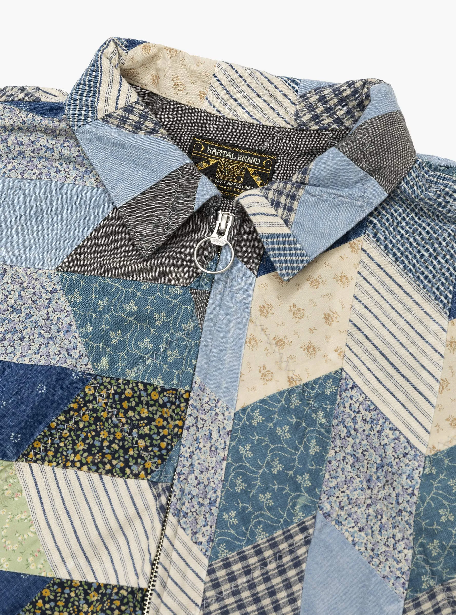 Yabane Quilt Patchwork Drizzler Jacket Indigo