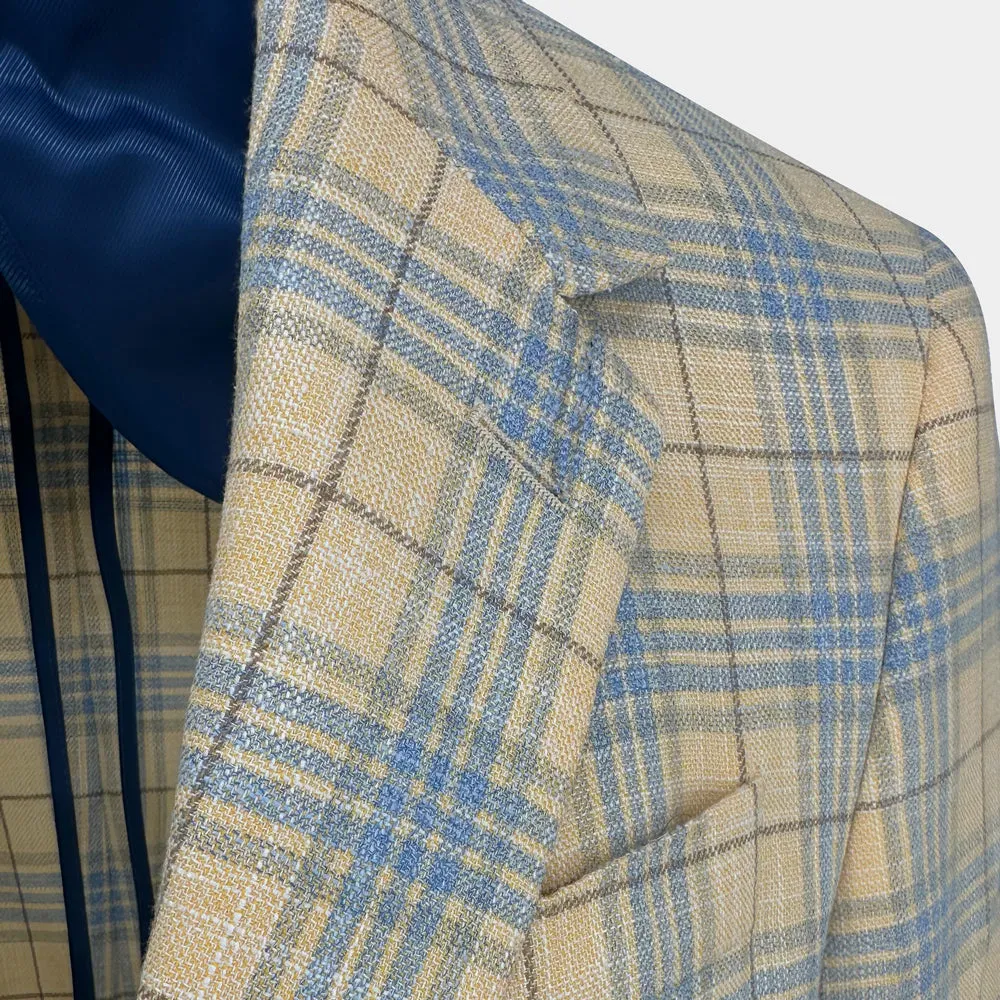 Yellow with Sky Check Sport Coat